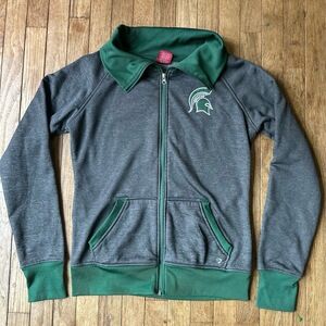 Michigan State Sweatshirt Womens Size‎ XL Grey Full Zip Athletic